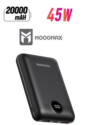 باور بنك سوبر سمول سايز بسعة 20000mAh وقوة 45واط، يدعم الشحن السريع ,مزود بشاشة رقمية LED لمعرفة مستوى الشحن، يمكن استخدامه على الطائرات والقطارات. باللون اسود من موجماكس. - pzsku/Z88AF3F5FC8B27D8159D2Z/45/_/1740034250/c18b339c-666c-4a2d-b856-b41a45257f3d