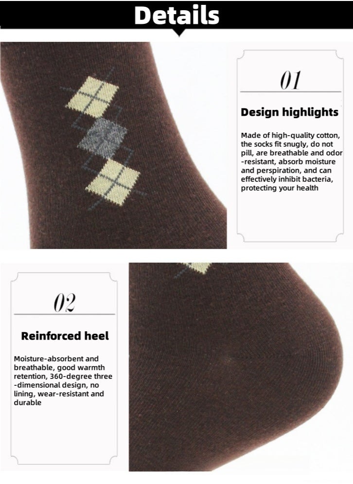 Lullaxx Lullaxx 6 Pairs socks for men cotton Crew Socks: Mid-Calf, Dress Socks, Moisture Wicking, Suitable for All Seasons, Striped Pattern in a Variety of Colors for Business Casual Wear  - Image 4