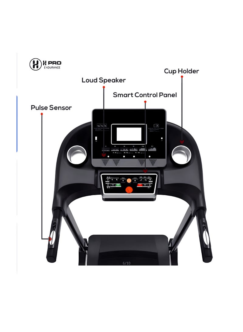 H PRO HM Sports HM798 Foldable Treadmill | 3.5HP Peak Motor | LCD Display with 6 Level Incline | Compact Home Gym Fitness Machine - Image 2