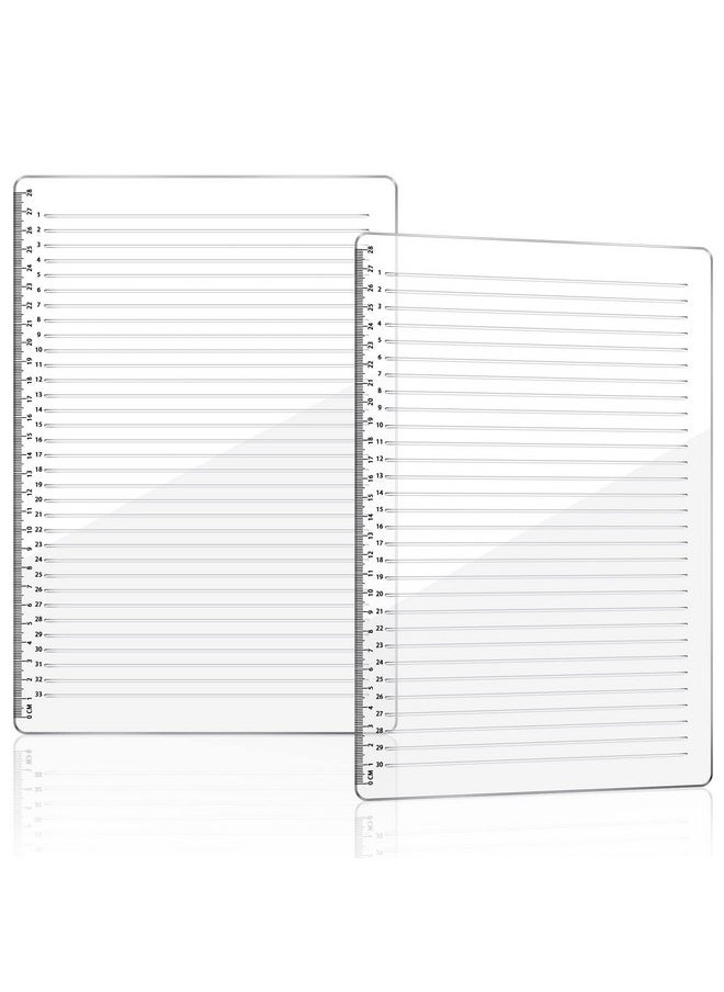 Fainne - 2 Pcs Straight Line Stencil 28 Cm Scale Calligraphy Template For Journaling Envelope Lettering Guide Template Stencil Plastic Writing Guide Template For Ruled Paper Drawing 0.8 Cm 0.9 Cm Spacing Line - Image 1