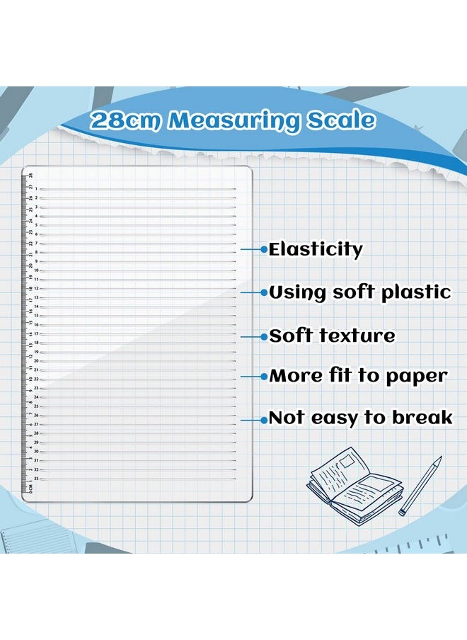 Fainne - 2 Pcs Straight Line Stencil 28 Cm Scale Calligraphy Template For Journaling Envelope Lettering Guide Template Stencil Plastic Writing Guide Template For Ruled Paper Drawing 0.8 Cm 0.9 Cm Spacing Line - Image 1