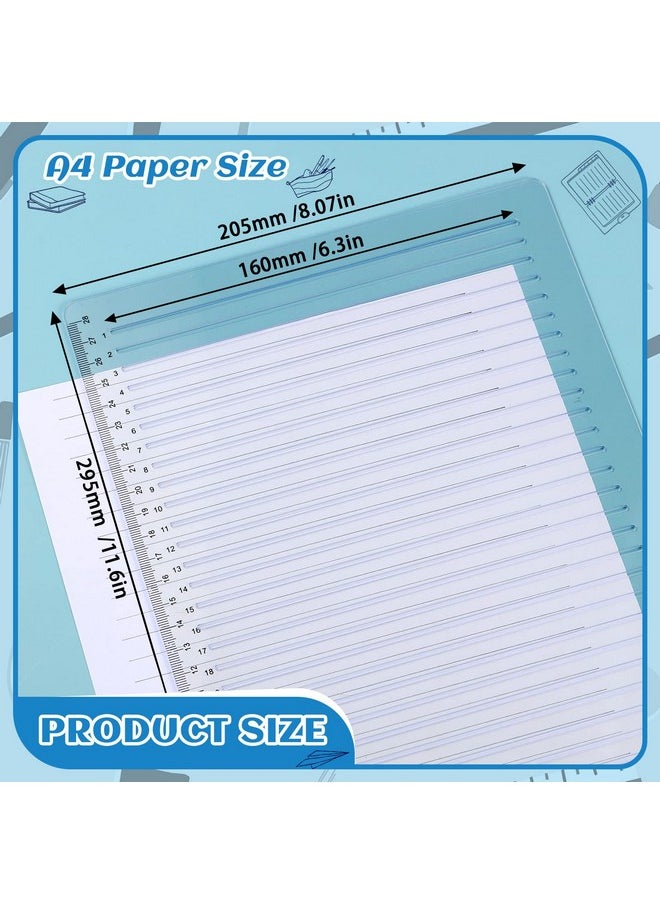Fainne - 2 Pcs Straight Line Stencil 28 Cm Scale Calligraphy Template For Journaling Envelope Lettering Guide Template Stencil Plastic Writing Guide Template For Ruled Paper Drawing 0.8 Cm 0.9 Cm Spacing Line - Image 1