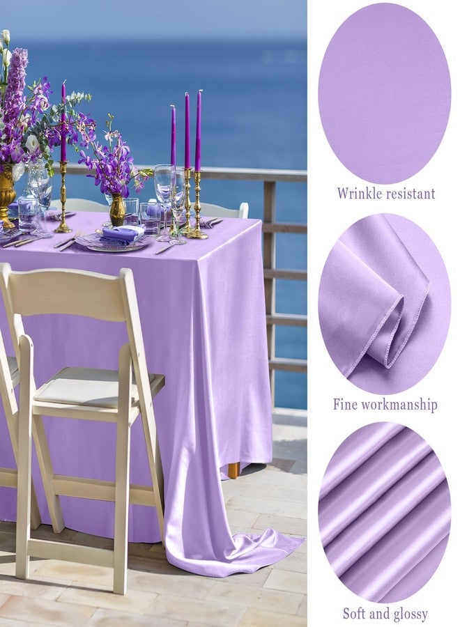 TURSTIN 4 Packs Pastel Rainbow Satin Tablecloth 102 x 58 Inch Overlay Satin Table Cover Rectangle Bright Silk Tablecloth Smooth Fabric Table Decoration for Wedding Banquet Party Events - Image 3