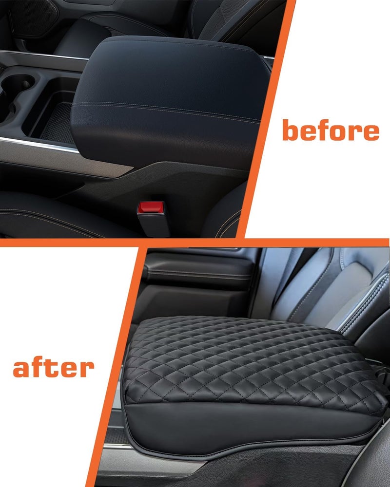 LINOAH Center Console Cover for 2019-2026 Ram 1500 Center Console Cover, Armrest Cushion Pad Cover, PU Leather for 5th Ram 1500 Armrest Cushion Pad Cover Anti-Scratch for Ram 1500 Accessories - Image 4