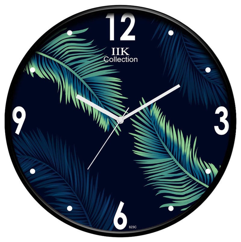 IIK COLLECTION 12-inch Designer Plastic Analogue Round WallClock for Home, Kitchen, Living Room, Bedroom, Office (30 cm x 30 cm x 6 cm) - Image 1