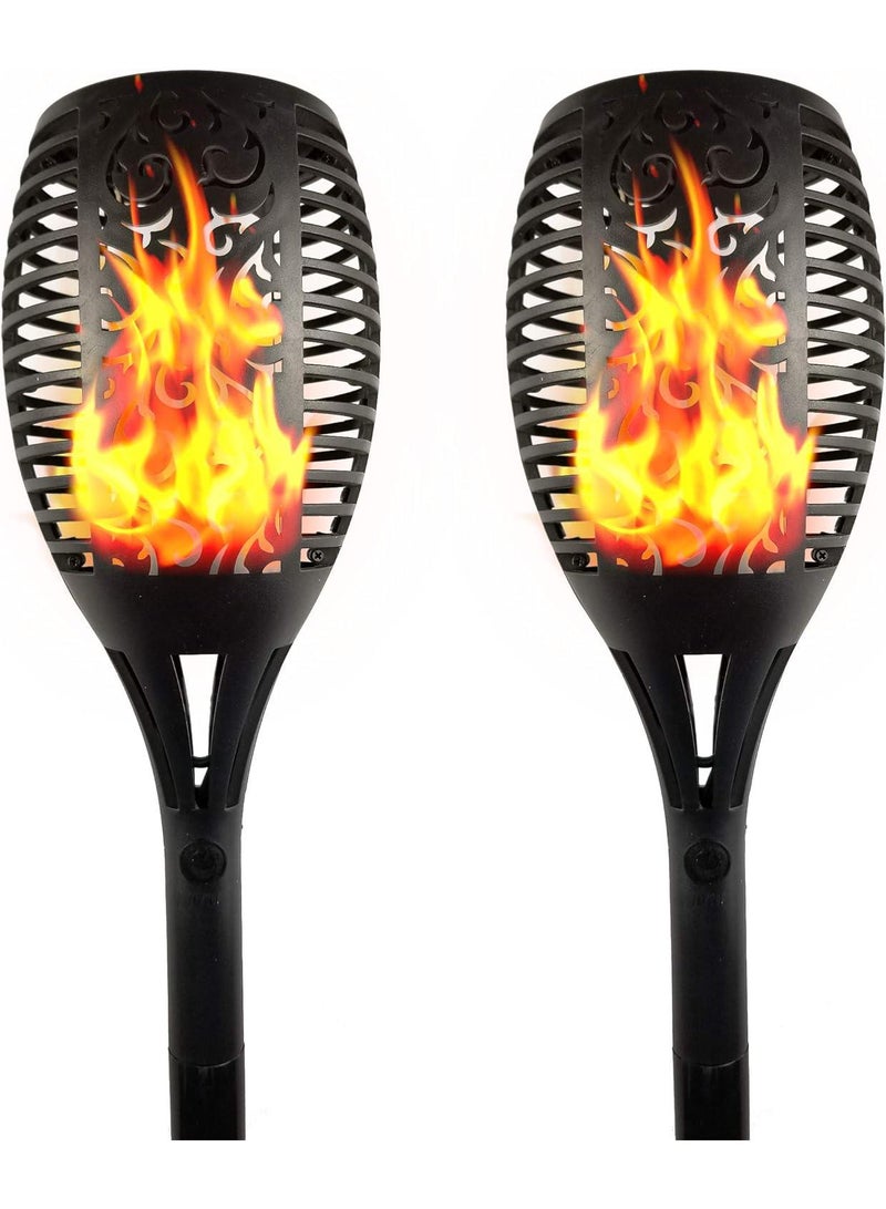 Y&D 2 Piece Outdoor Induction Courtyard Decoration Solar Flame Floor Lawn Lamp - Image 1