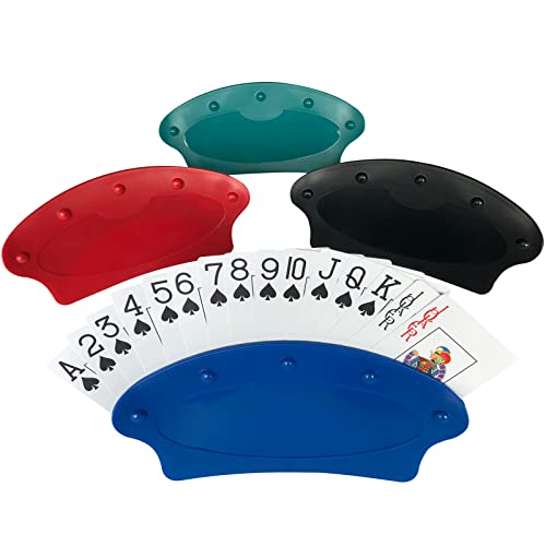 Yuanhe Set of 4 Playing Card Holder for Kids Seniors,Hands Free Cards Holders for Poker Parties, Family Card Game Nights - Image 1
