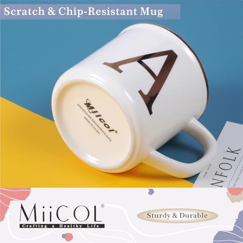 Miicol Ceramic Coffee Mug 16 oz, Monogram Coffee Cup, Golden Initial Tea Mug, Personalized Tea Cup, Unique Gift, Large Mug for Home, Office, Letter A - Image 5