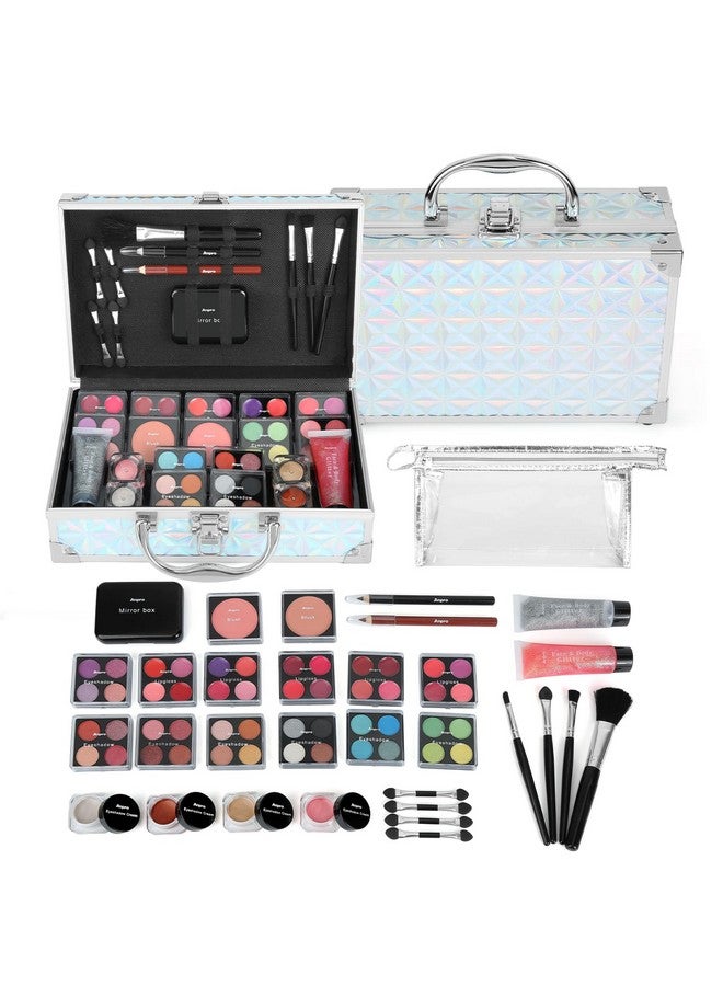 Anpro All-In-One Makeup Carry Case With Pro Teen Makeup Set, Full Starter Cosmetics Kit With Makeup Brushes, Lipsticks, Eye Shadows Palette, Blushes, Glitter Gel - Image 1