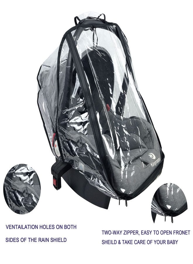 LLUFO Baby Car Seat Rain Cover Universal Weather Shield Waterproof,Easy Access Zipper,Side Ventilation,EVA Material,Newborn Infant Child Travel Accessories - Image 4