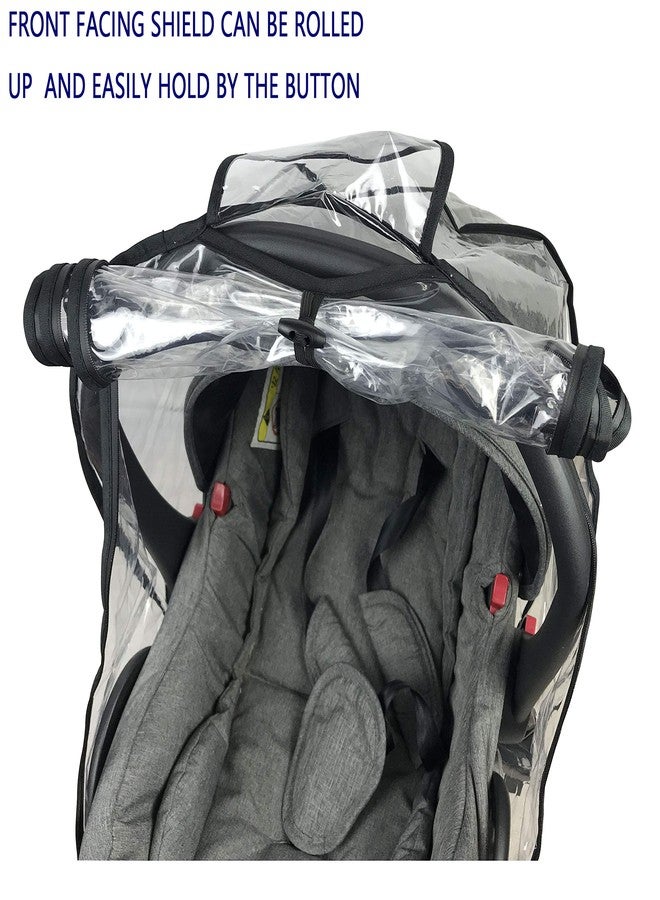 LLUFO Baby Car Seat Rain Cover Universal Weather Shield Waterproof,Easy Access Zipper,Side Ventilation,EVA Material,Newborn Infant Child Travel Accessories - Image 3