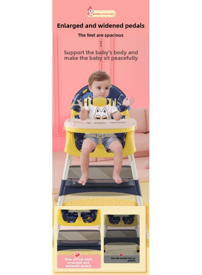 ORiTi Baby Dining Chair, Children'S Multifunctional Foldable Dining Chair, Portable Baby Dining Table - Blue - Image 5