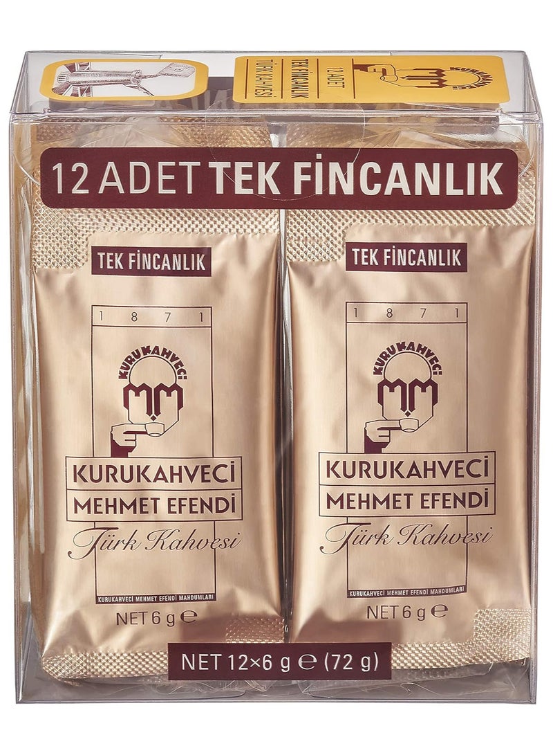 KURUKAHVECI MEHMET EFENDI Kurukahveci Mehmet Efendi Turkish Coffee Sachets  Packages (12x 6gr.) 