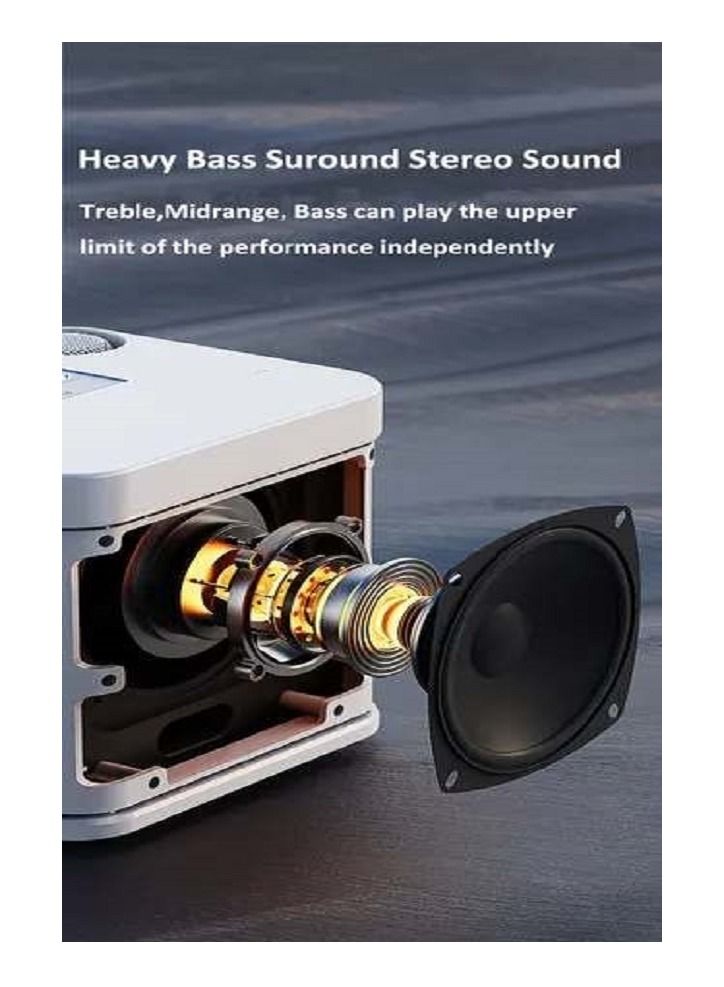 سو كاريوكي مكبر صوت بلوتوث محمولمع ميكرفونين لاسلكيينو نظام مكبر صوت بي ايه للحفلات الداخلية والخارجية احمر واسود - Image 4