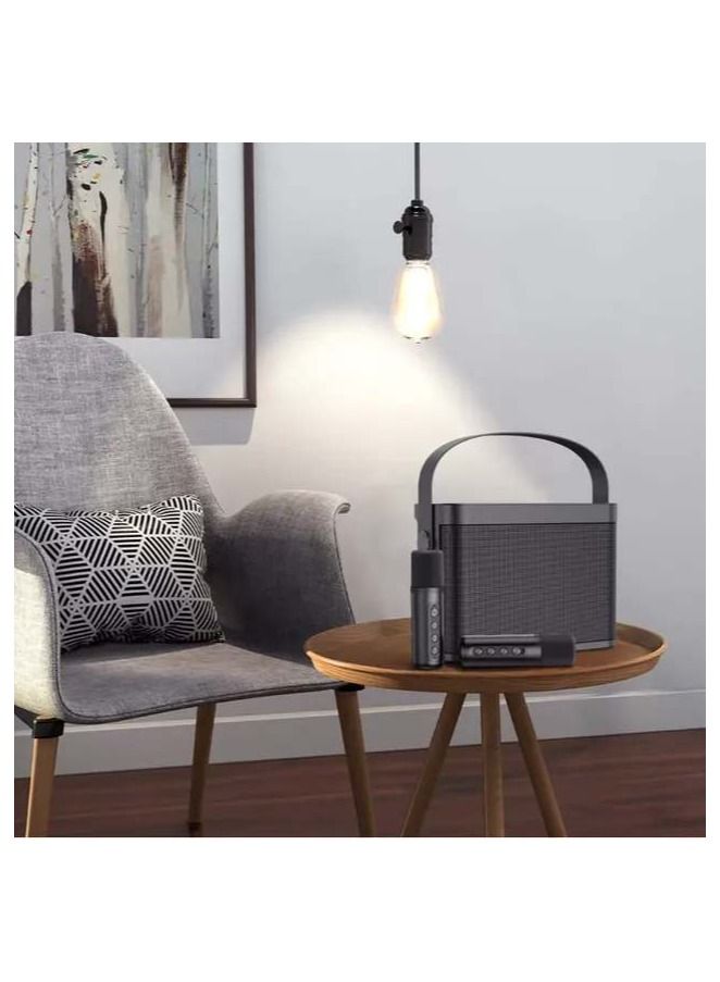 سو كاريوكي مكبر صوت بلوتوث محمولمع ميكرفونين لاسلكيينو نظام مكبر صوت بي ايه للحفلات الداخلية والخارجية احمر واسود - Image 1