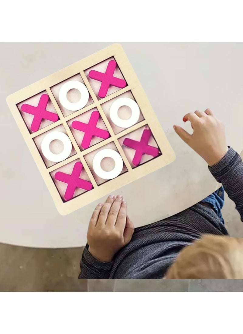 VIO 30 CM Large Classic Wooden Tic Tac Toe Educational Family XO Game Indoor Outdoor Portable Tabletop Strategy Board Puzzle for Boys Girls Adults Kids Family Birthday Gift Party Favors  - Image 1