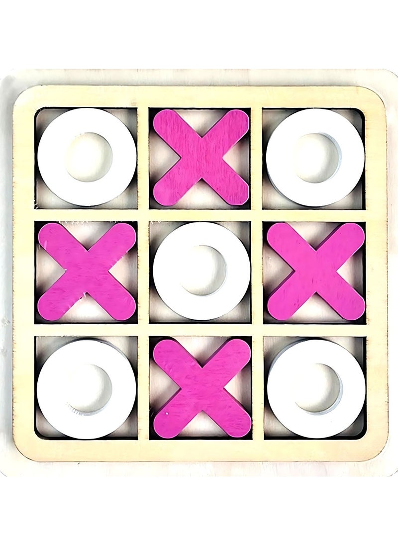 VIO 30 CM Large Classic Wooden Tic Tac Toe Educational Family XO Game Indoor Outdoor Portable Tabletop Strategy Board Puzzle for Boys Girls Adults Kids Family Birthday Gift Party Favors  - Image 2