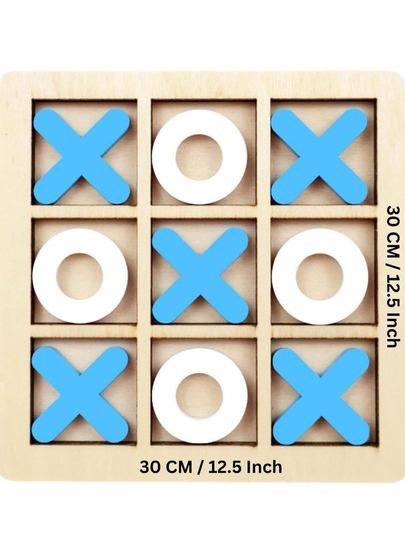 VIO 30 CM Large Classic Wooden Tic Tac Toe Educational Family XO Game Indoor Outdoor Portable Tabletop Strategy Board Puzzle for Boys Girls Adults Kids Family Birthday Gift Party Favors  - Image 5