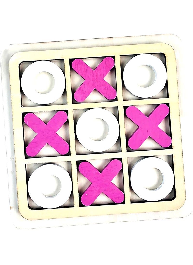 VIO 30 CM Large Classic Wooden Tic Tac Toe Educational Family XO Game Indoor Outdoor Portable Tabletop Strategy Board Puzzle for Boys Girls Adults Kids Family Birthday Gift Party Favors  - Image 4