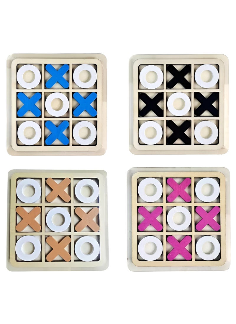 VIO 30 CM Large Classic Wooden Tic Tac Toe Educational Family XO Game Indoor Outdoor Portable Tabletop Strategy Board Puzzle for Boys Girls Adults Kids Family Birthday Gift Party Favors  - Image 3