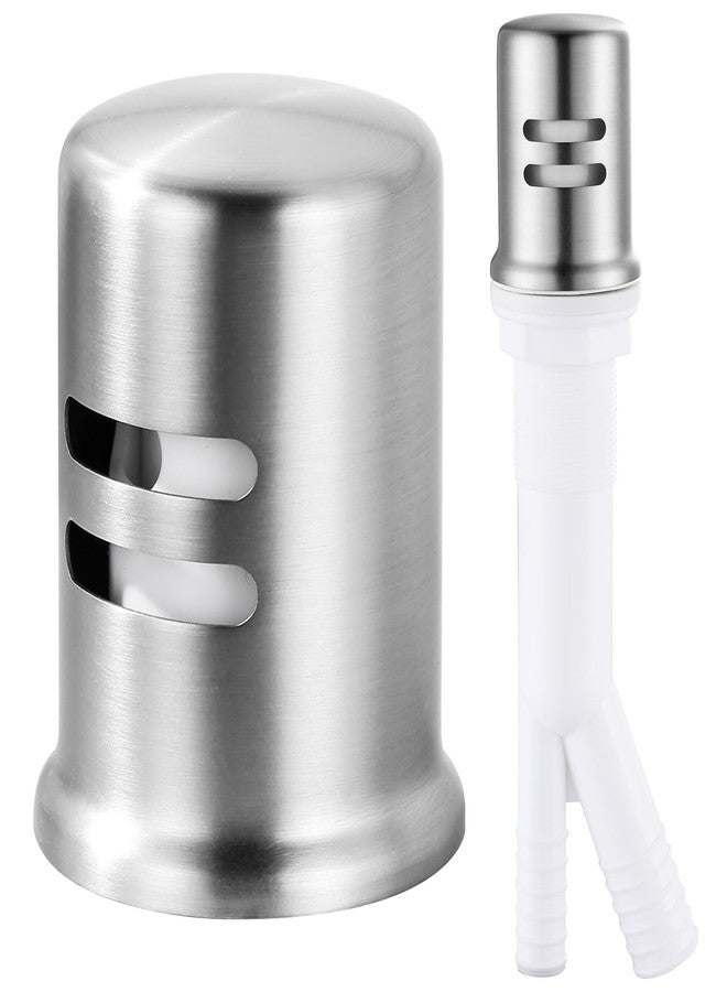 ALEASHA Dishwasher Air Gap Cover, Dishwasher Air Gap Cap for Kitchen Sink, Solid Brass Dishwasher Overflow Vent Cap Replacement Kit, Brushed Nickel - Image 1