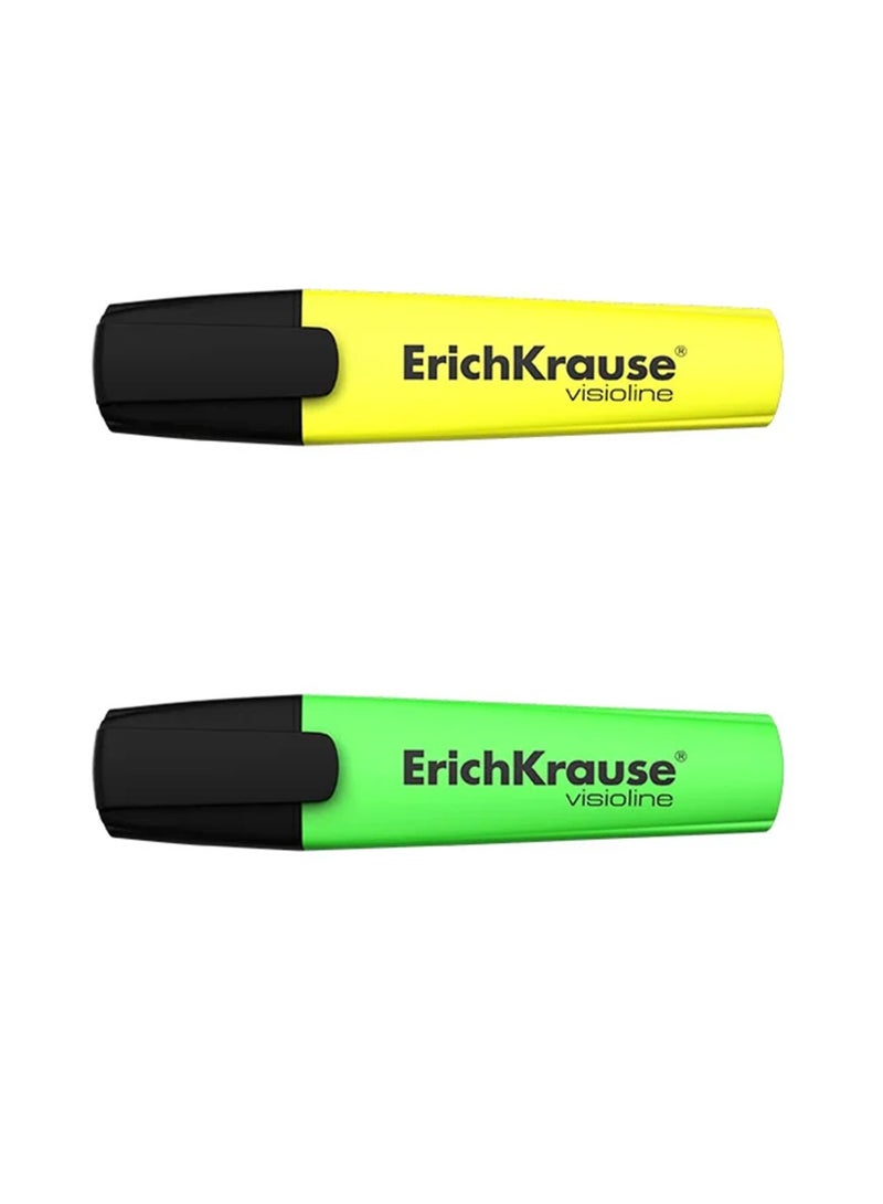 ErichKrause 2-Piece Visioline V-12 Highlighter Set Yellow And Green Colours - Image 4