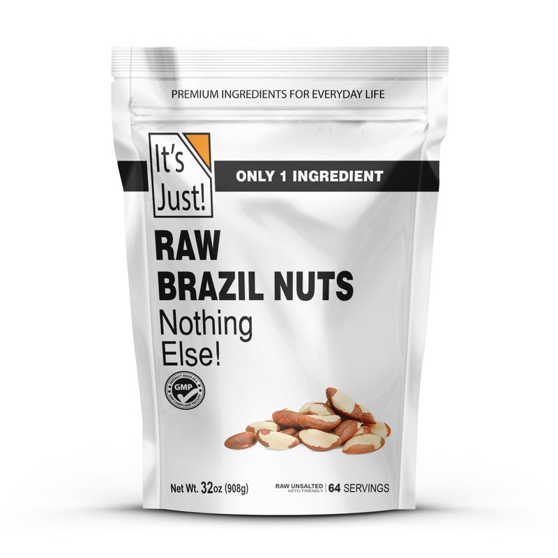 It's Just! It's Just - Raw Brazil Nuts, 2lb, Unsalted, Non-GMO, Keto Friendly, Vegan, No PPO, Large, Premium, Freshly Packaged in USA (32 Ounce) - Image 1