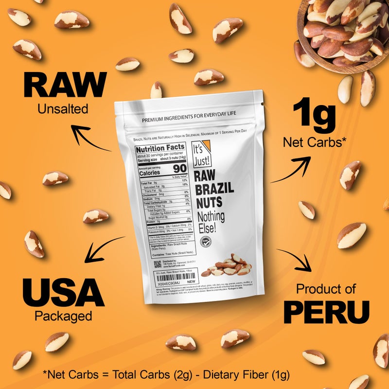It's Just! It's Just - Raw Brazil Nuts, 2lb, Unsalted, Non-GMO, Keto Friendly, Vegan, No PPO, Large, Premium, Freshly Packaged in USA (32 Ounce) - Image 5