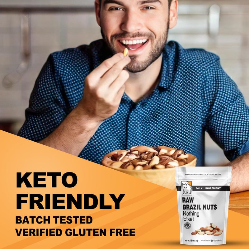 It's Just! It's Just - Raw Brazil Nuts, 2lb, Unsalted, Non-GMO, Keto Friendly, Vegan, No PPO, Large, Premium, Freshly Packaged in USA (32 Ounce) - Image 3
