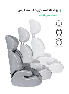 MAAS MAAS 3 in 1 Folding Baby Car Seat with Booster Seat and Adjustable Headrest 5 Point Safety Harness Suitable for Children from 9 Months to 12 Years Group 1-2-3 and Holds up to 36 Kg Color - Gray  - Image 5