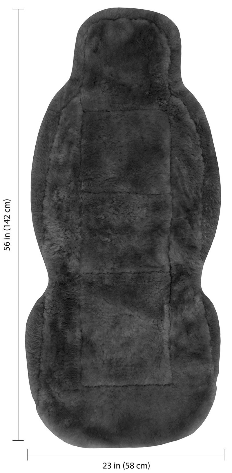 Eurow Australian Merino Sheepskin Car Seat Cover, Plush Universal Fit for Most Vehicles, Summer Cool & Winter Warm, Side Airbag Safe, Easy Installation, 56 x 23 Inches, Single Seat, Gray - Image 3
