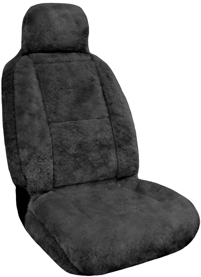 Eurow Australian Merino Sheepskin Car Seat Cover, Plush Universal Fit for Most Vehicles, Summer Cool & Winter Warm, Side Airbag Safe, Easy Installation, 56 x 23 Inches, Single Seat, Gray - Image 1