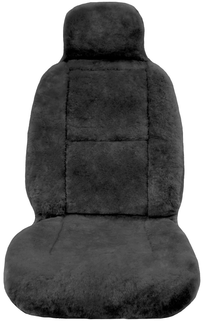Eurow Australian Merino Sheepskin Car Seat Cover, Plush Universal Fit for Most Vehicles, Summer Cool & Winter Warm, Side Airbag Safe, Easy Installation, 56 x 23 Inches, Single Seat, Gray - Image 2