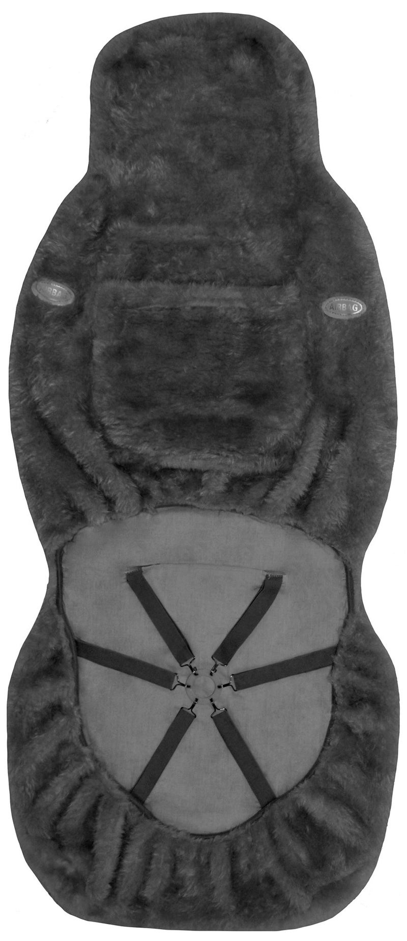 Eurow Australian Merino Sheepskin Car Seat Cover, Plush Universal Fit for Most Vehicles, Summer Cool & Winter Warm, Side Airbag Safe, Easy Installation, 56 x 23 Inches, Single Seat, Gray - Image 4