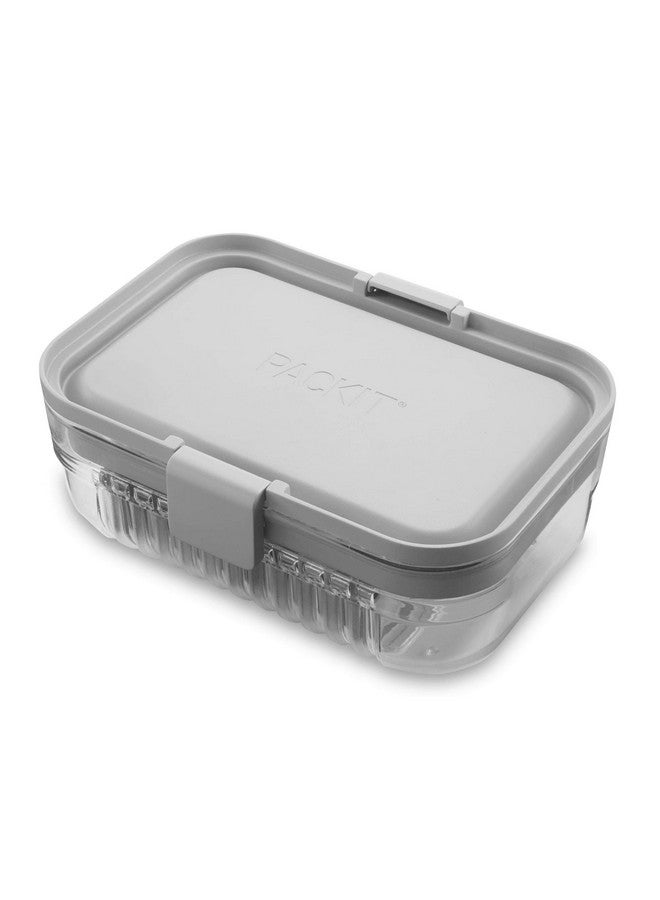 PackIt Mod Lunch Bento Food Storage Container, Steel Gray, Shatterproof Crystal Clear Base, with Leak-resistant Dividers and Lid, Microwavable, Dishwasher Safe, Perfect for Meal Prep - Image 2