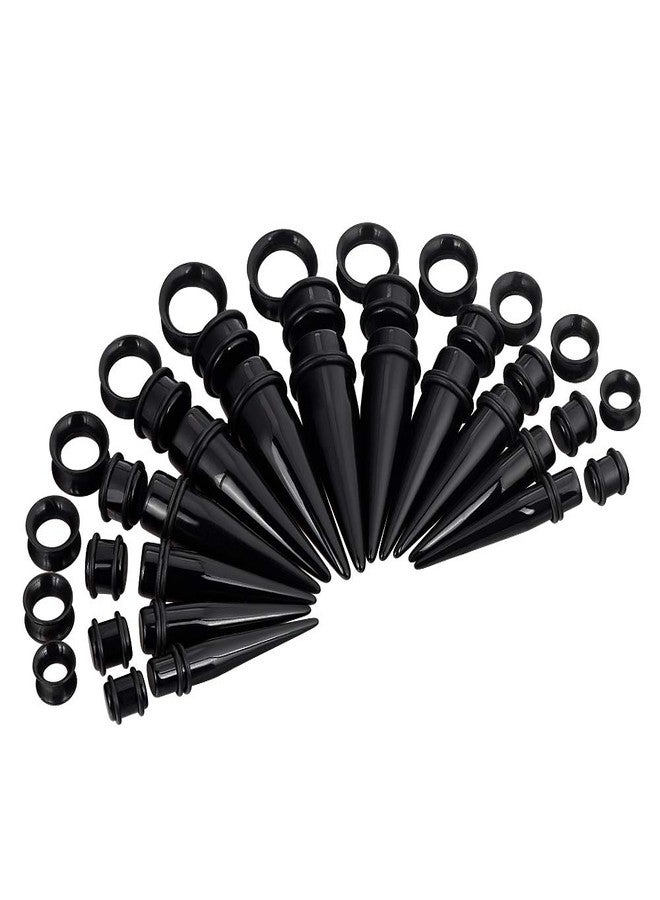 Oyaface 36PC Big Gauges Kit Ear Stretching 00G-20mm Acrylic Taper Plug Silicone Tunnels Piercing Kits Black - Image 1