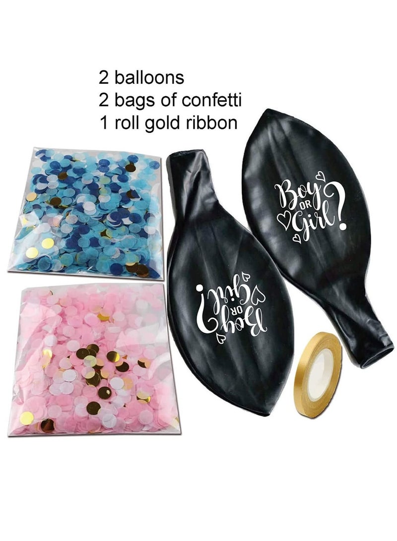 كابتن تيك Gender Reveal Balloon with Confetti, 36 Inch Black Boy or Girl Gender Reveal Balloon Kit with Pink and Blue Round Confetti for Baby Shower, DIY Gender Reveal Decorations - Image 2