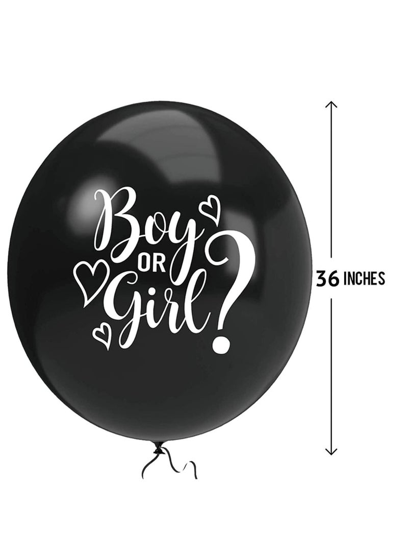 كابتن تيك Gender Reveal Balloon with Confetti, 36 Inch Black Boy or Girl Gender Reveal Balloon Kit with Pink and Blue Round Confetti for Baby Shower, DIY Gender Reveal Decorations - Image 3