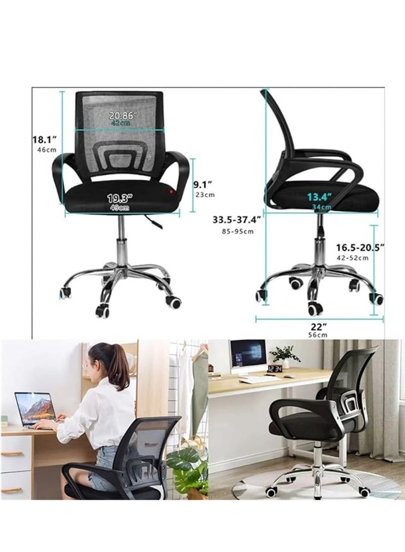 Generic Office Chair High Back Mesh Chair Ergonomic Design Home Office Computer Desk Chair with Adjustable Lumbar Support Executive Chair Black  - Image 2