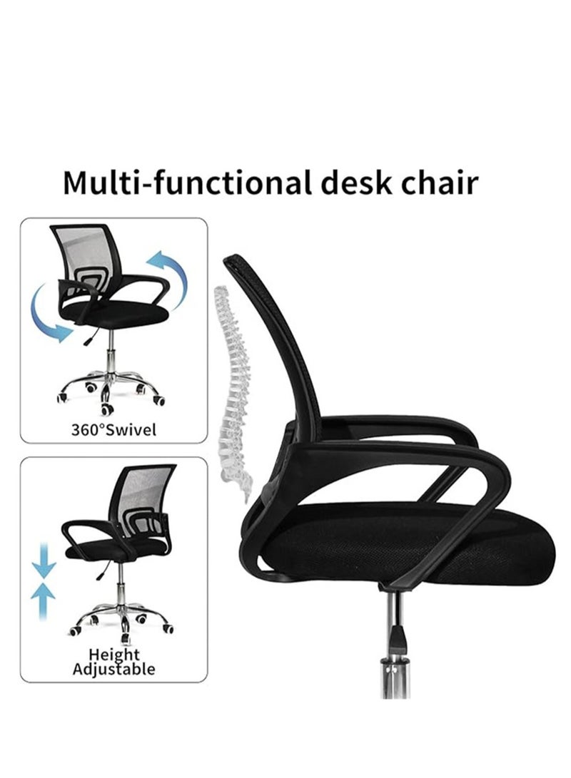 Generic Office Chair High Back Mesh Chair Ergonomic Design Home Office Computer Desk Chair with Adjustable Lumbar Support Executive Chair Black  - Image 4