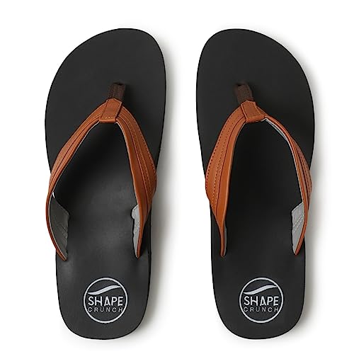 SHAPECRUNCH Arch Support Slippers for Men - Ortho Slippers with MCR Sole to Reduce Pressure on Feet, Joints, and Back (Tan, numeric_7) - Image 3