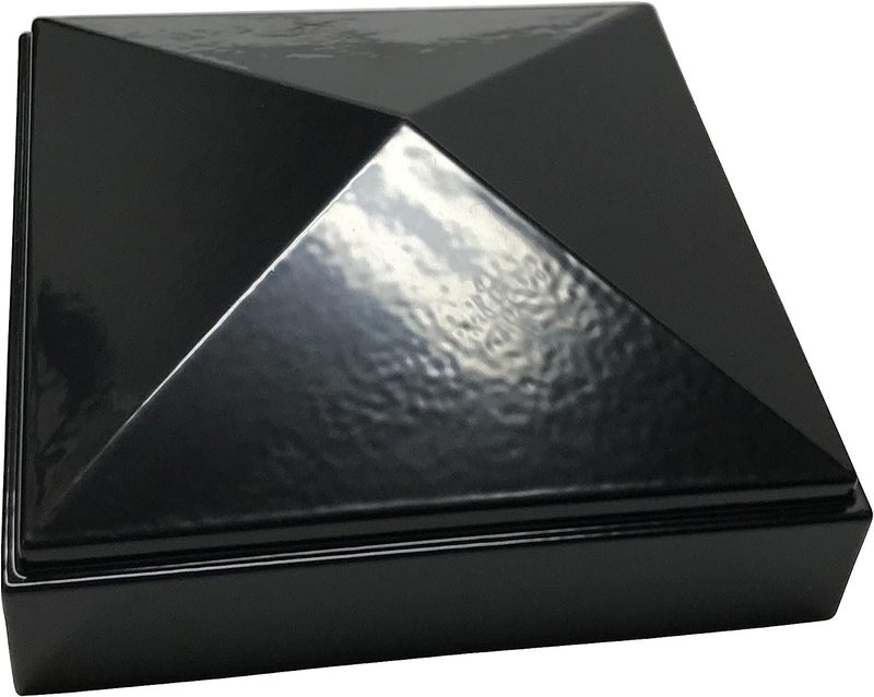 Decorex Hardware 3" x 3" Aluminium Pyramid Post Cap for Metal Posts - Pressure Fit - Black - DHPPC30 - Image 2