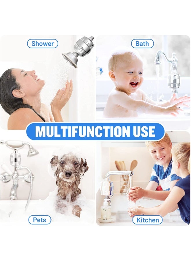 Chabeia Shower Filter 20 Stage Showerhead Filter for Hard Water Shower Water Filter with 2 Replaceable Filter Cartridges for Removing Chlorine Fluoride, Polished Chrome - Image 5