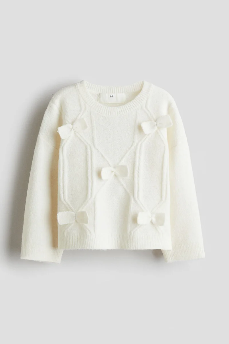 H&M Bow-detail knitted jumper