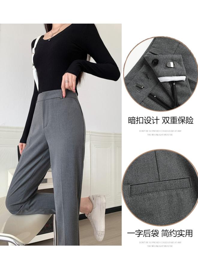 Suit Pants Women's Draped Sense High Sense High Waist Harem Pants Smoke Tube Pants Small Nine-point All-match Autumn And Winter Women's Clothing