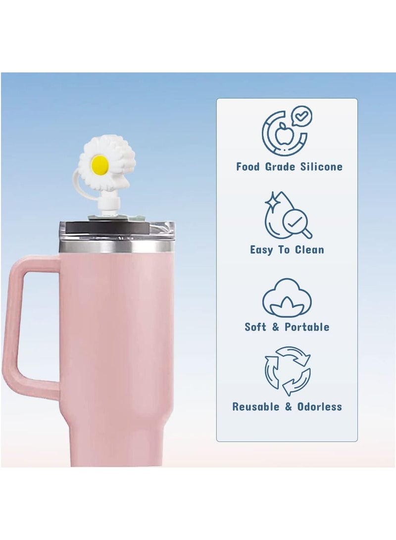 FASHION HOME Replacement Glass Straws With Cleaning Brush And Silicone Straw Cover Caps - Image 4