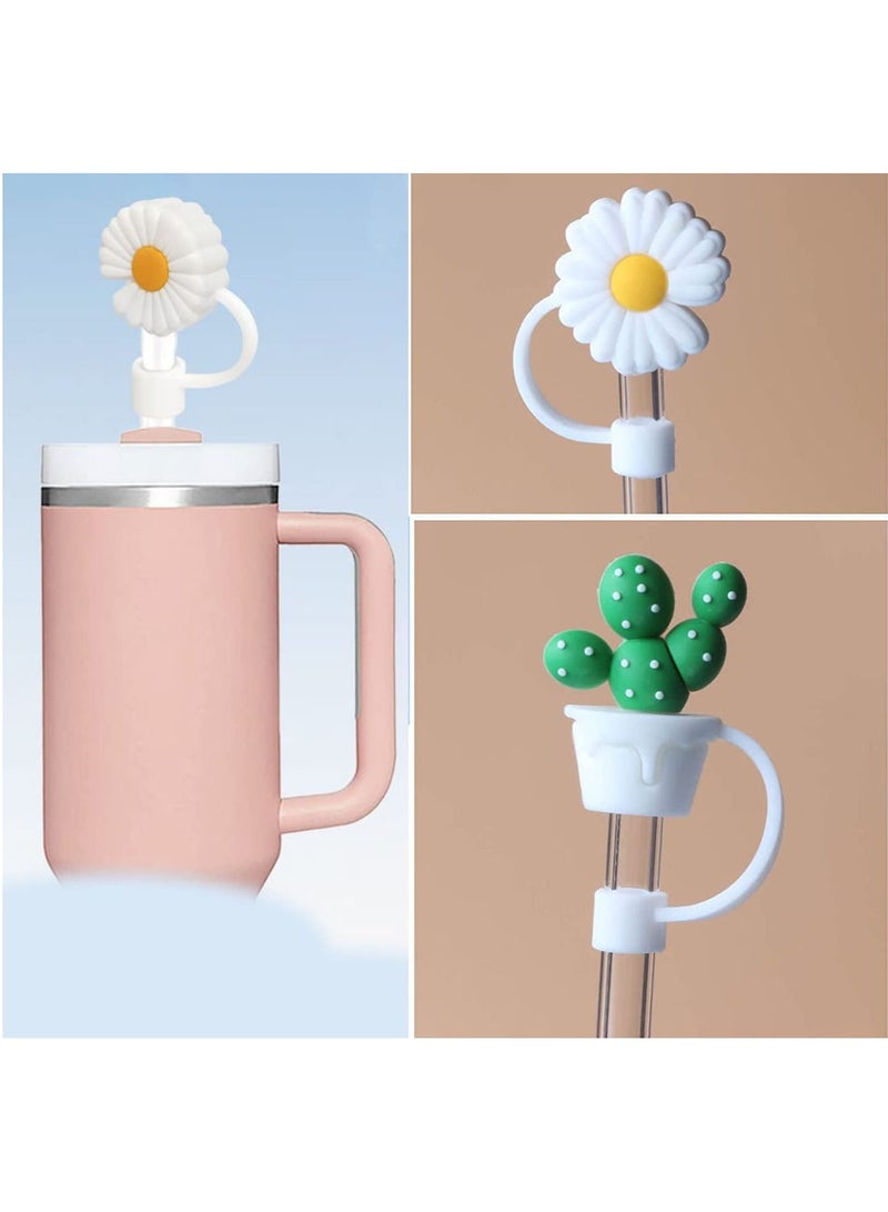 FASHION HOME Replacement Glass Straws With Cleaning Brush And Silicone Straw Cover Caps - Image 3