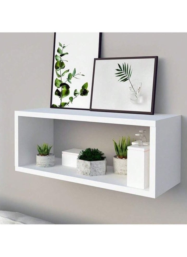 Generic - White wooden flying shelf - Image 1