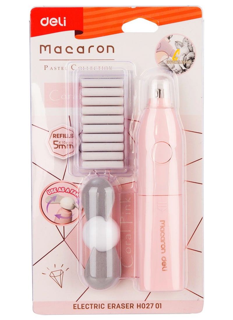 Deli Macaron Electric Eraser With 10 Refills  - Image 2