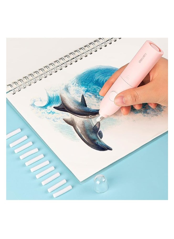 Deli Macaron Electric Eraser With 10 Refills  - Image 4